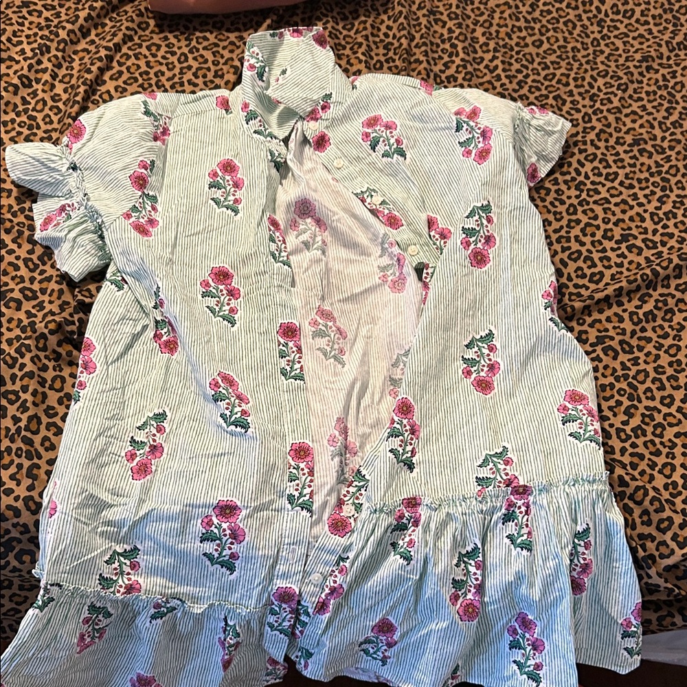 J. Crew Kids Floral Striped Blouse